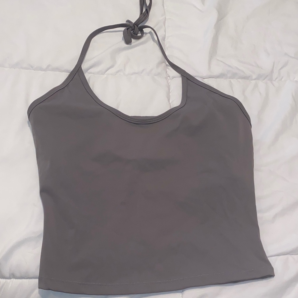 Gray Halter Neck Women's Top